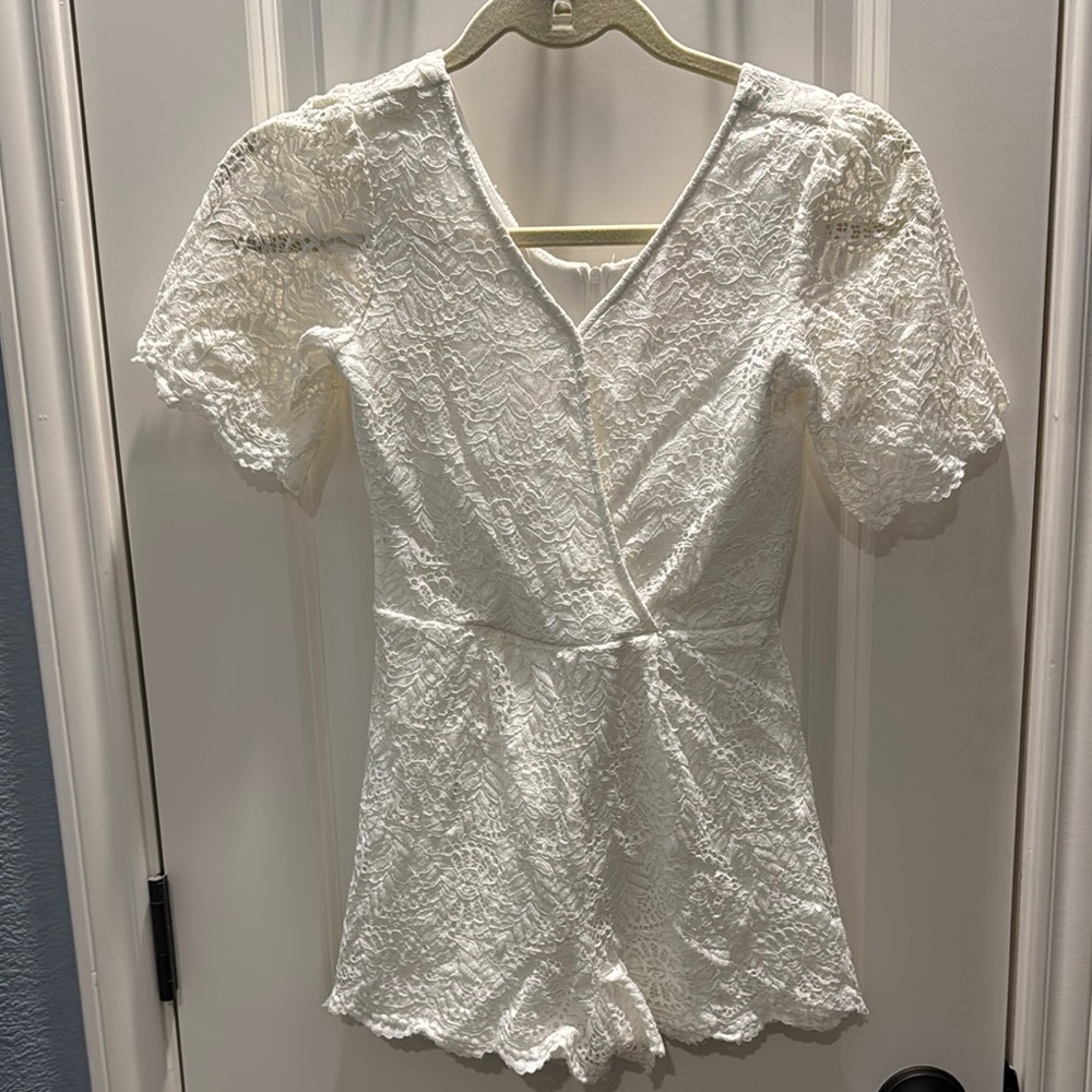 GB Girls White Lace Romper